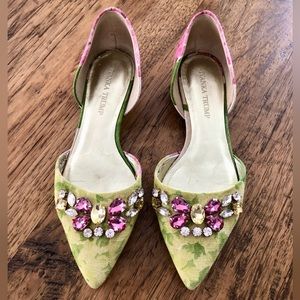 Ivanka Trump D’Orsay Jewel Embellished Pointy Toe Flats 7.5